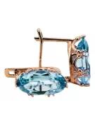Vintage style Earrings Aquamarine Original Vintage 14K Rose Gold vec021r
